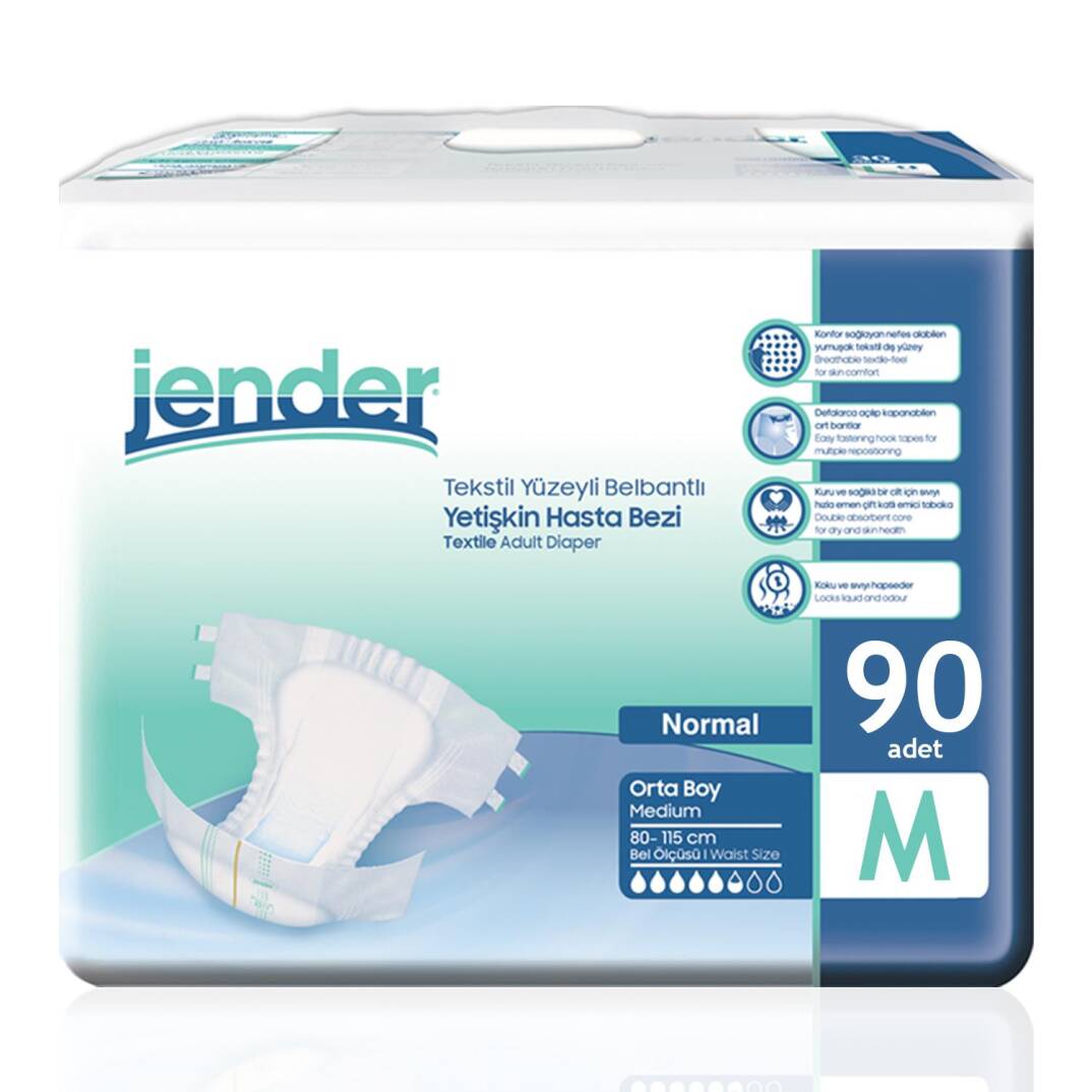 Jender Bel Bantlı Hasta Bezi M-Medium Beden 90 Adet - 1