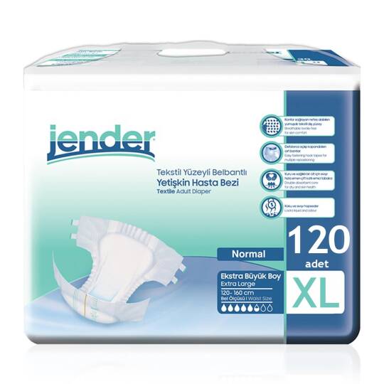 Jender Bel Bantlı Hasta Bezi XL-Extra Large Beden 120 Adet