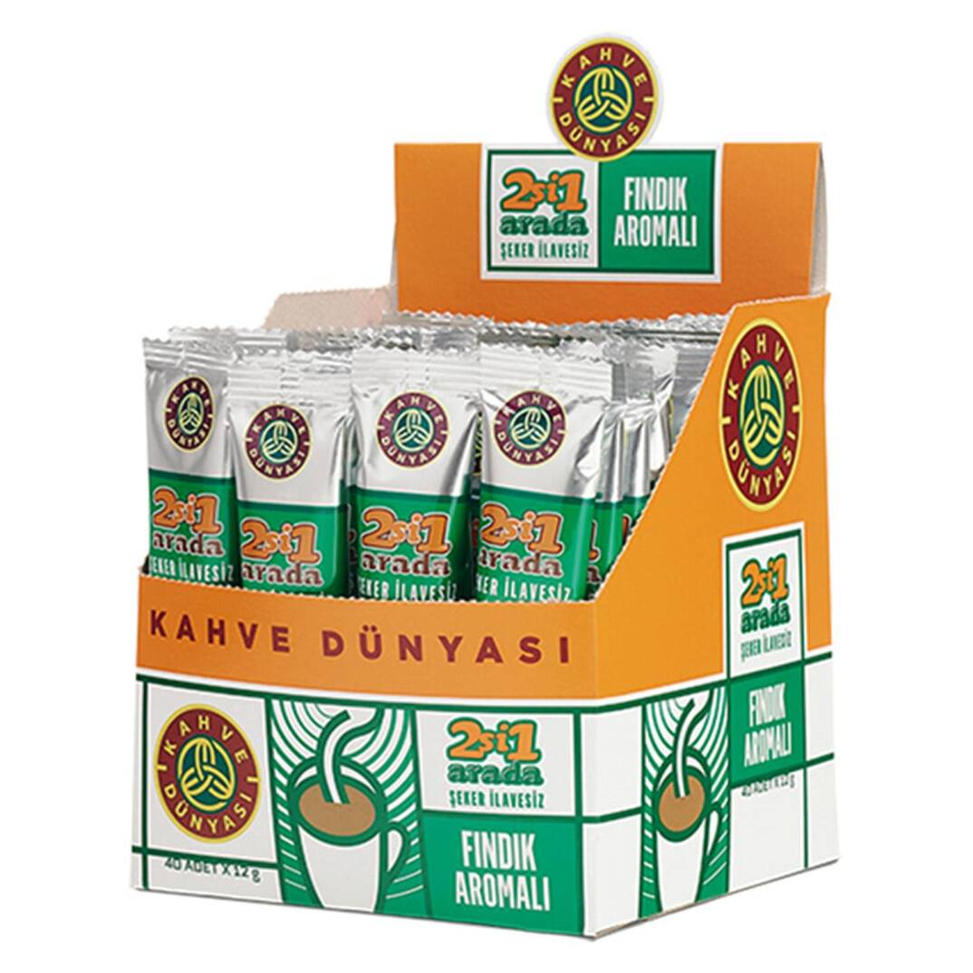 Kahve Dünyası 2'si 1 Arada Fındık Aromalı Hazır Kahve 12 Gr 40 Adet - 1