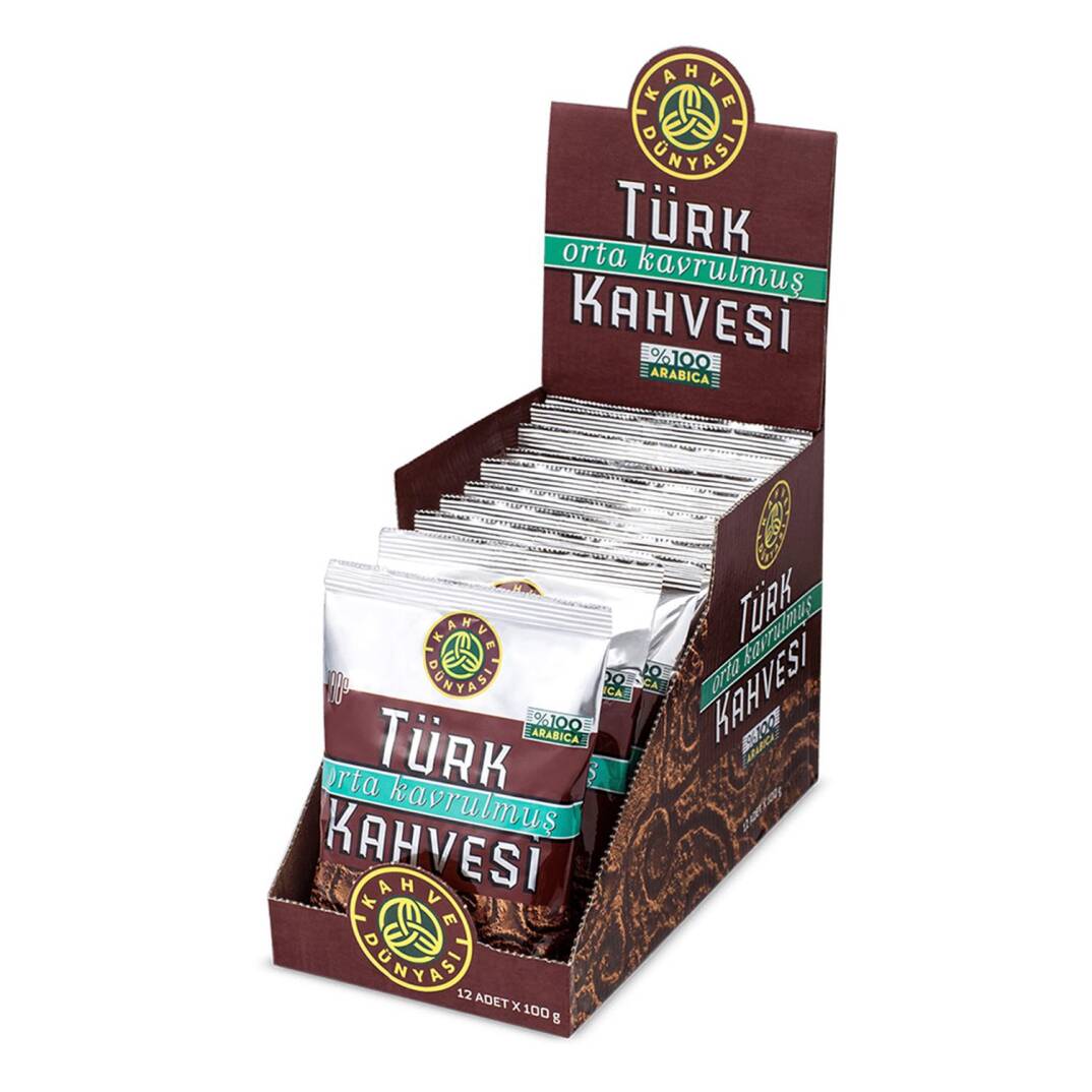 Kahve Dünyası Türk Kahvesi Orta Kavrulmuş 100 Gr 12 Adet - 1