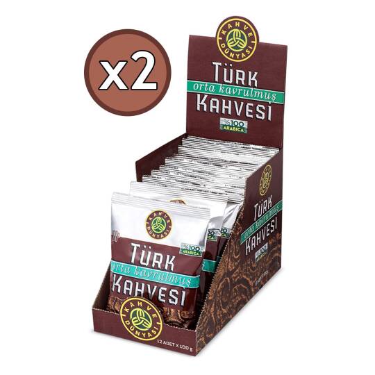 Kahve Dünyası Türk Kahvesi Orta Kavrulmuş 100 Gr 24 Adet