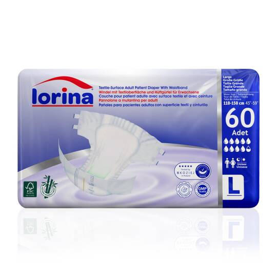 Lorina Bel Bantlı Hasta Bezi L-Large Beden 60 Adet