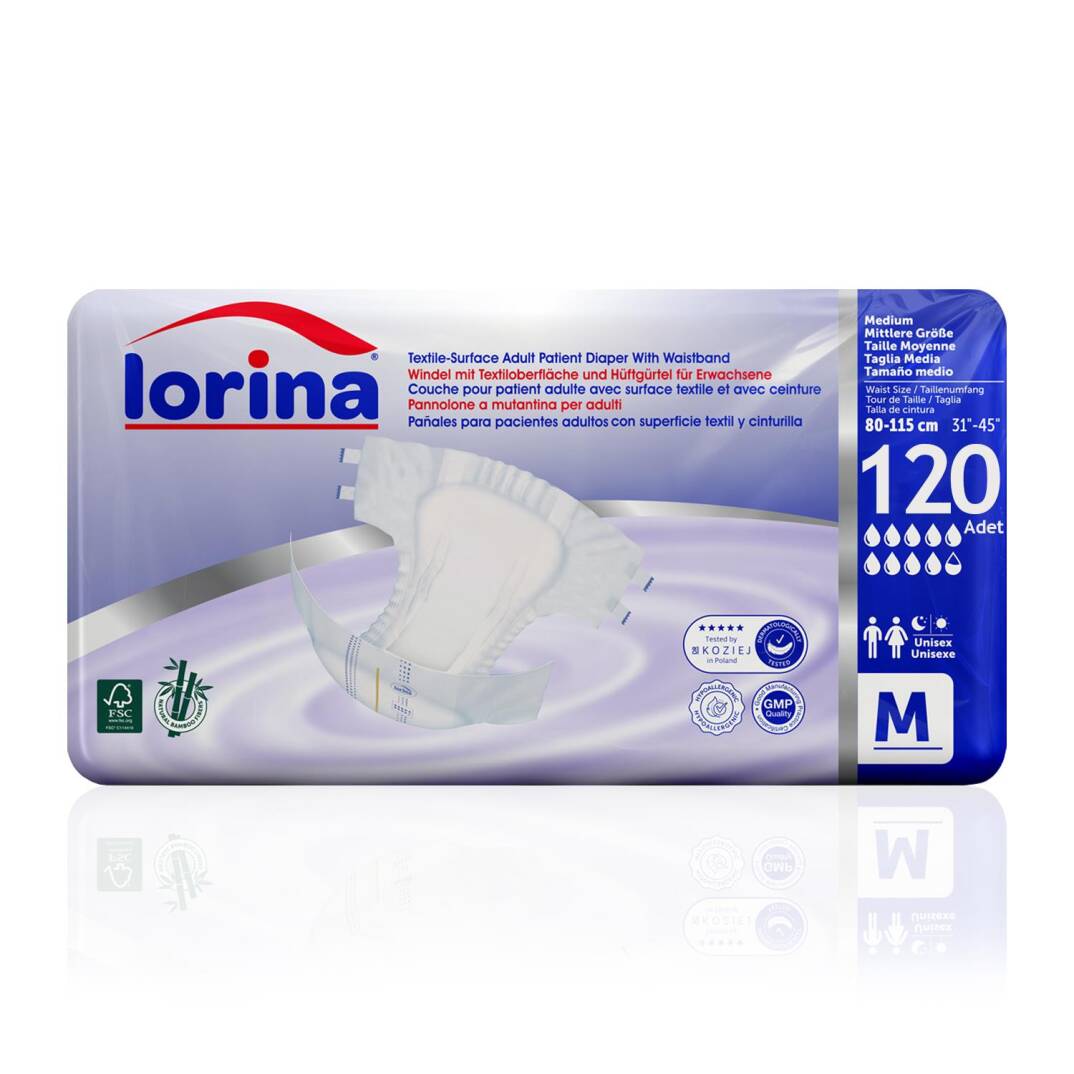 Lorina Bel Bantlı Hasta Bezi M-Medium Beden 120 Adet - 1