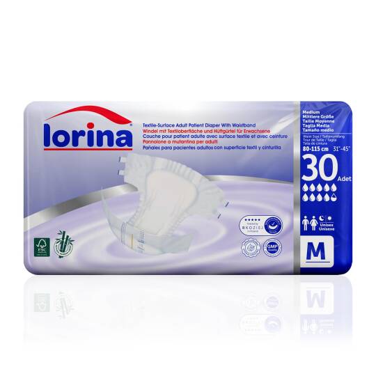 Lorina Bel Bantlı Hasta Bezi M-Medium Beden 30 Adet