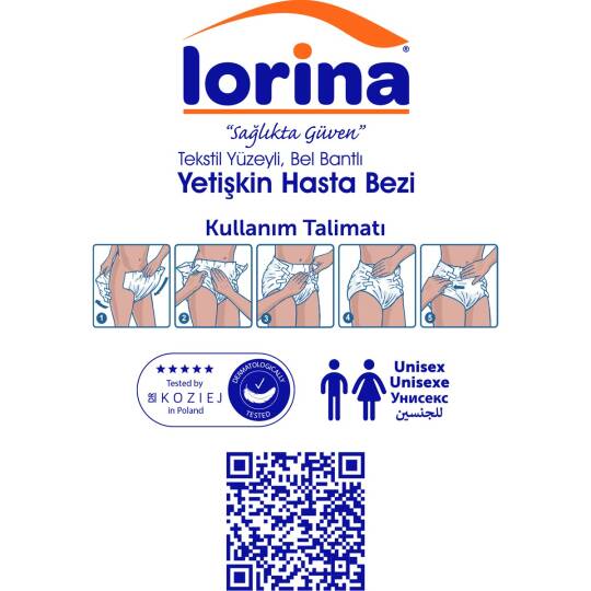 Lorina Bel Bantlı Hasta Bezi M-Medium Beden 60 Adet - 3