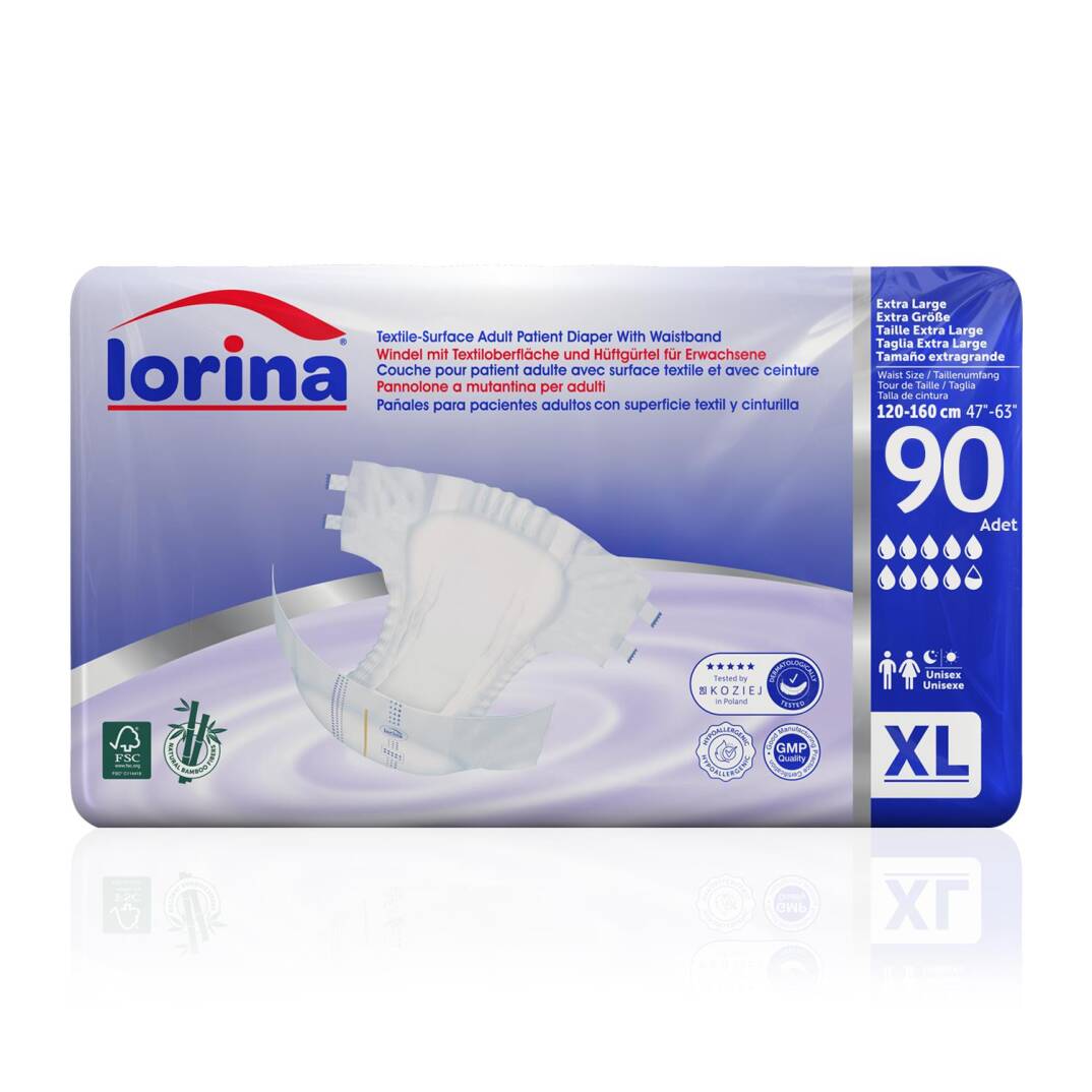Lorina Bel Bantlı Hasta Bezi XL-Extra Large Beden 90 Adet - 1