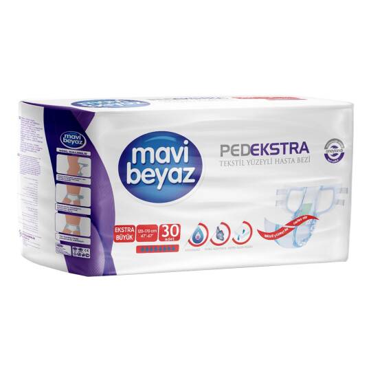 Mavi Beyaz Belbantlı Hasta Bezi Extra Large 30 Adet