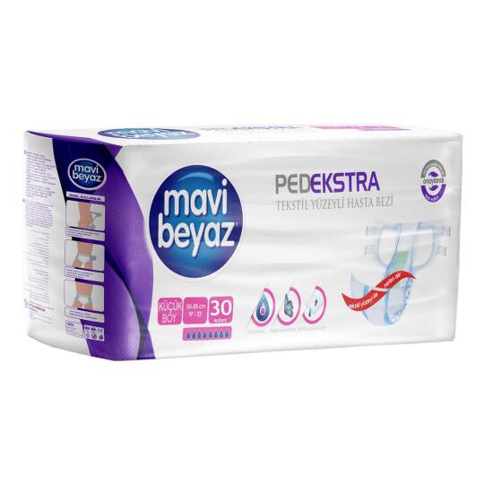 Mavi Beyaz Belbantlı Hasta Bezi Small 30 Adet