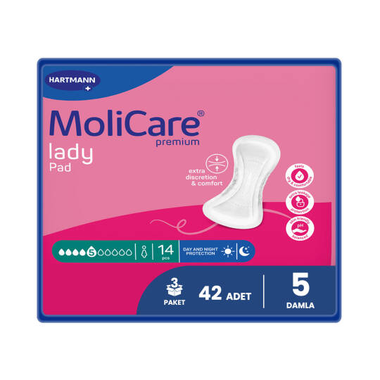 Molicare Premium Lady Pad 5 Damla Mesane Pedi 42 Adet