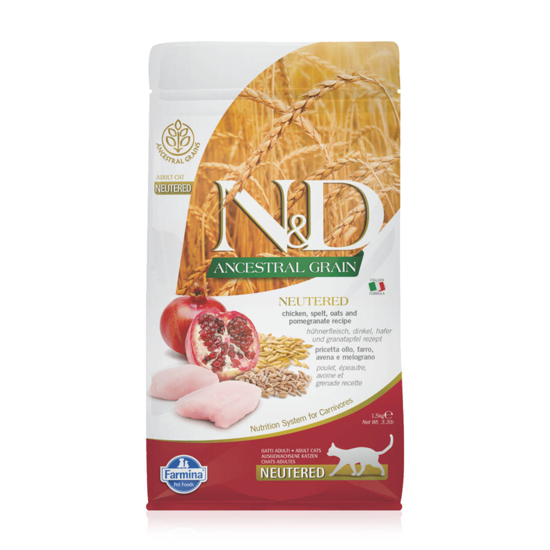 N&D Az Tahıllı Tavuk Etli Narlı Kısırlaştırılmış Yetişkin Kedi Maması 1.5 Kg - 1