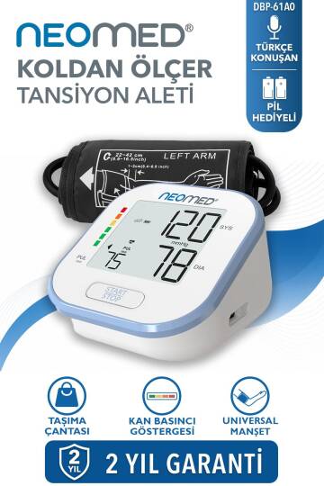 Neomed DBP-61A0 Türkçe Konuşan Tek Tuşla Ölçen Üst Koldan Dijital Tansiyon Aleti