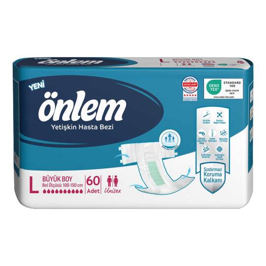 Önlem Belbantlı Hasta Bezi L-Large Beden 60 Adet