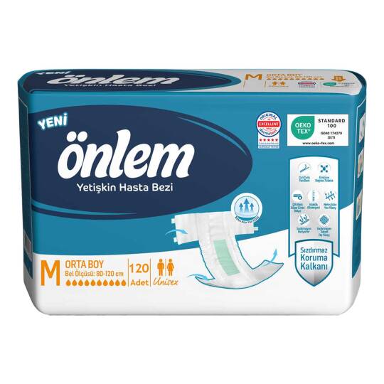 Önlem Belbantlı Hasta Bezi M-Medium Beden 120 Adet