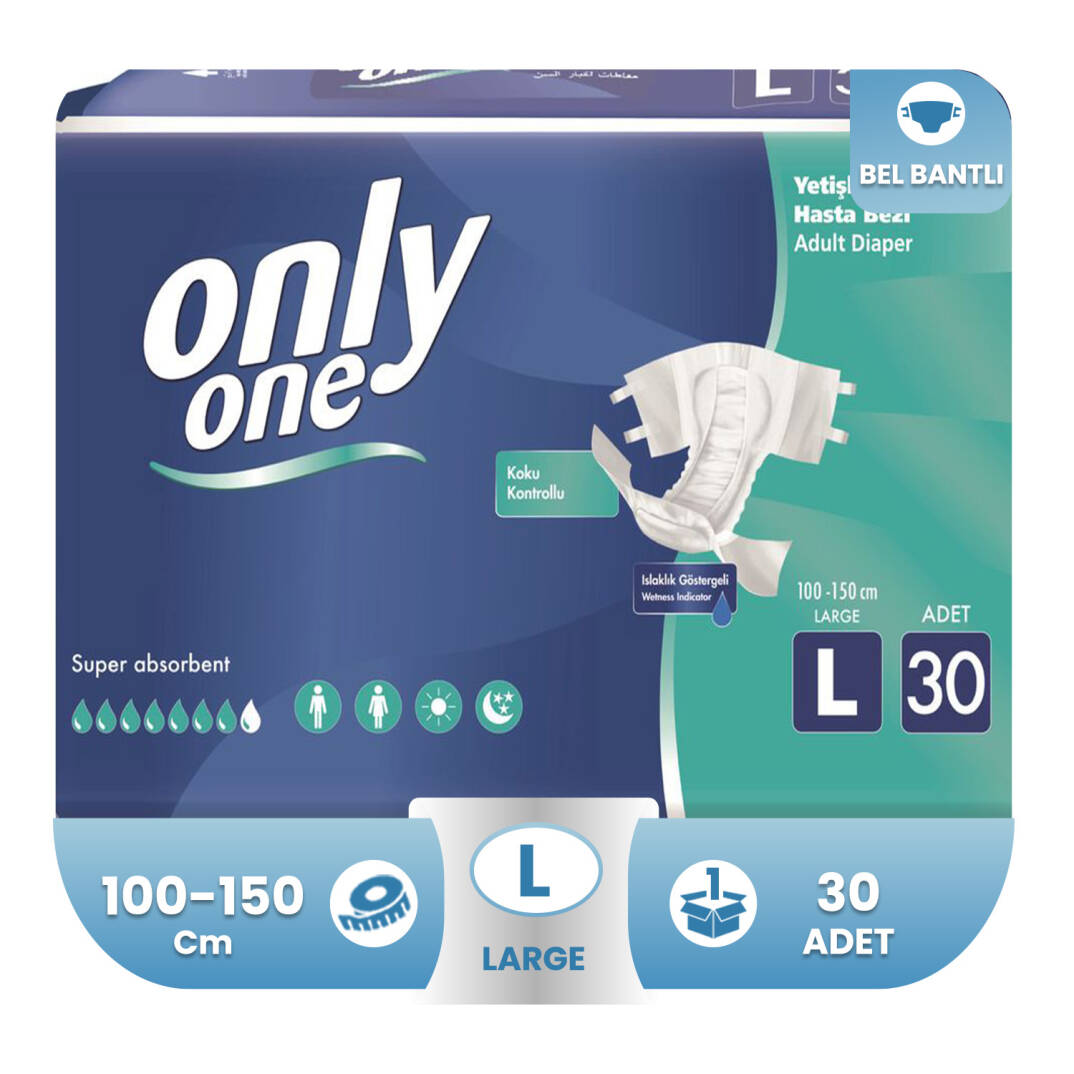 Onlyone Belbantlı Hasta Bezi L-Large 30 Adet - 1