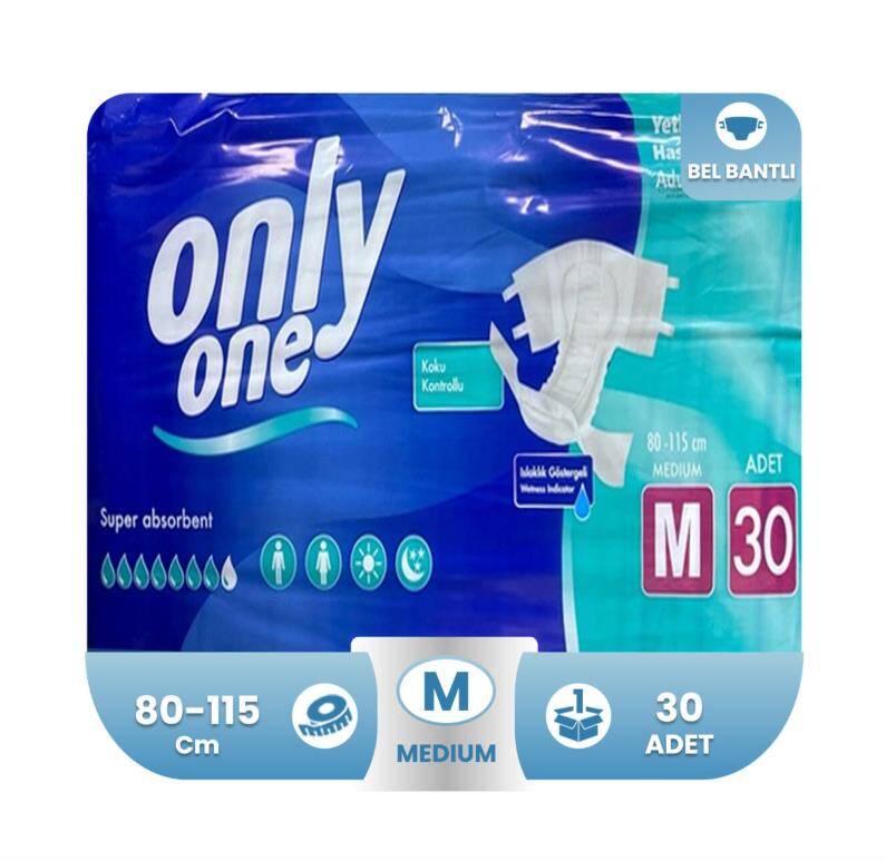 Onlyone Belbantlı Hasta Bezi M-Medium Beden 30 Adet - 1