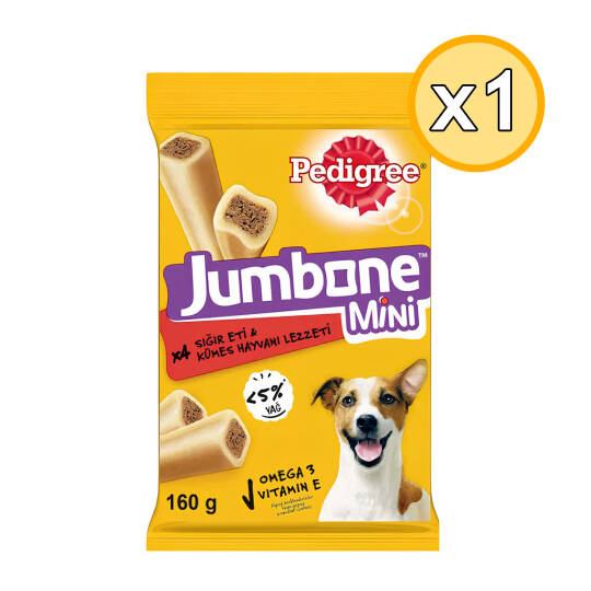 Pedigree Jumbone Mini Sığır Etli Yetişkin Ödül Köpek Maması 160 Gr 1 Adet
