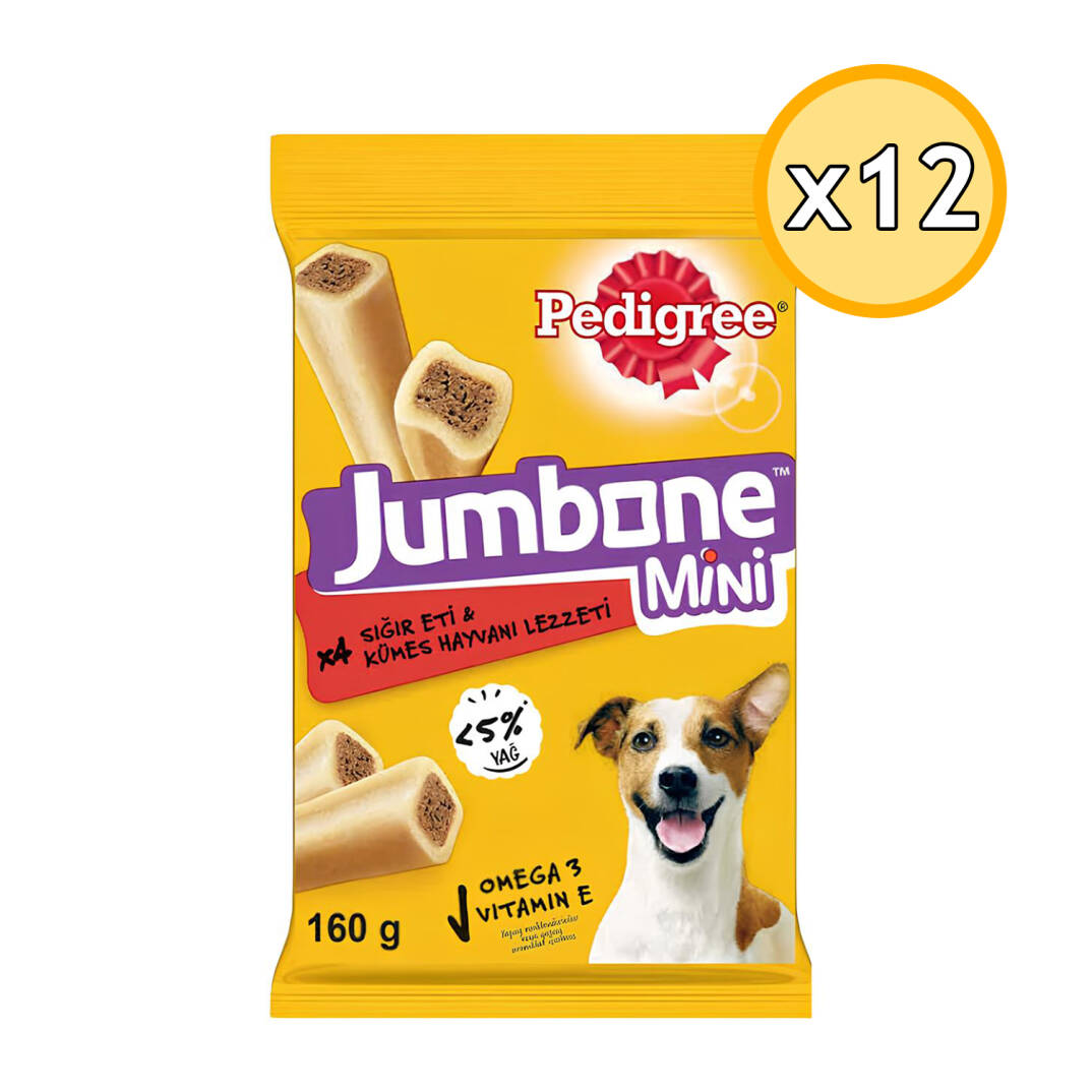 Pedigree Jumbone Mini Sığır Etli Yetişkin Ödül Köpek Maması 160 Gr 12 Adet - 1
