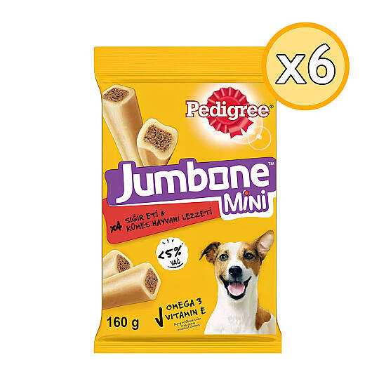 Pedigree Jumbone Mini Sığır Etli Yetişkin Ödül Köpek Maması 160 Gr 6 Adet