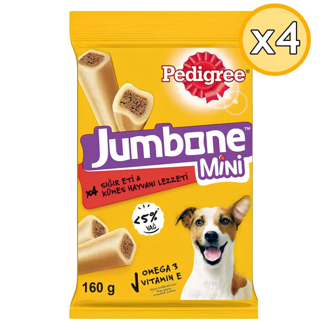 Pedigree Jumbone Mini Sığır Etli Yetişkin Ödül Köpek Maması 160 Gr 4 Adet  - 1