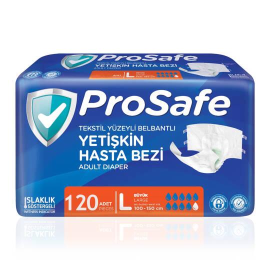 Prosafe Bel Bantlı Hasta Bezi L-Large Beden 120 Adet