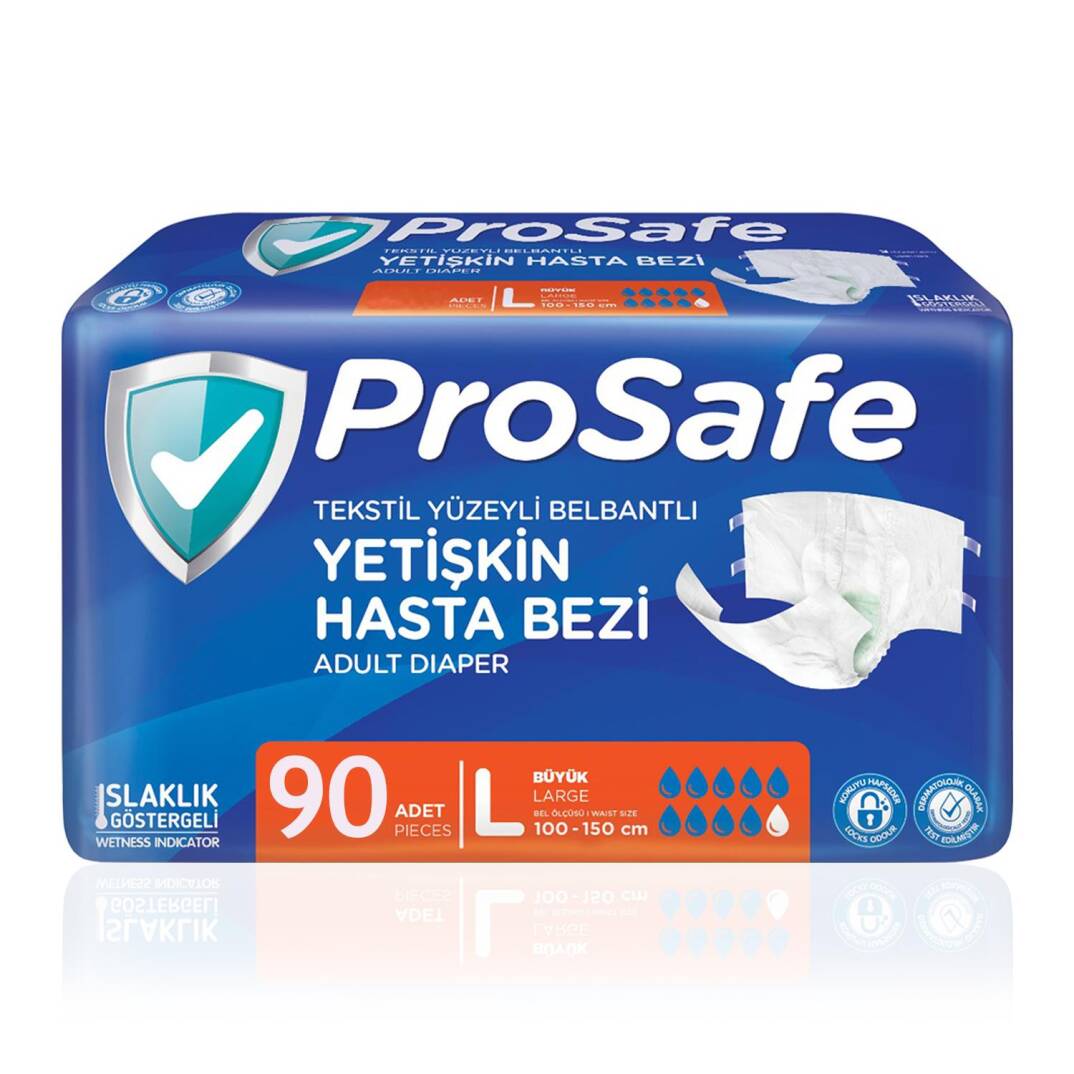 Prosafe Bel Bantlı Hasta Bezi L-Large Beden 90 Adet - 1