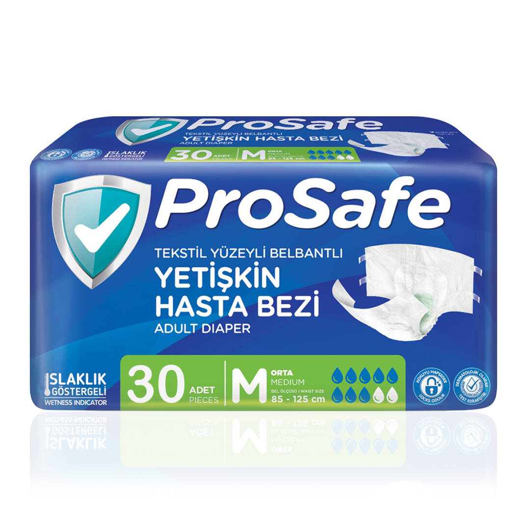 Prosafe Bel Bantlı Hasta Bezi M-Medium Beden 30 Adet - 1