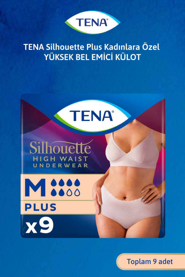 Silhouette Plus Kadınlara Özel Yüksek Bel Emici Külot Krem M 9'lu 1 Paket (9 Adet) - 1