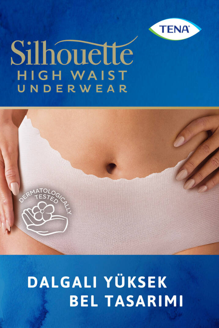 Silhouette Plus Kadınlara Özel Yüksek Bel Emici Külot Krem M 9'lu 1 Paket (9 Adet) - 3