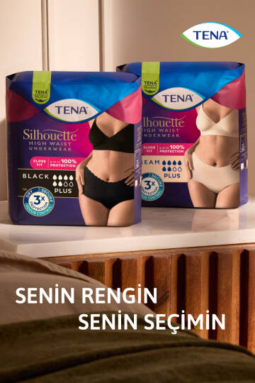 Silhouette Plus Kadınlara Özel Yüksek Bel Emici Külot Krem M 9'lu 1 Paket (9 Adet) - 6