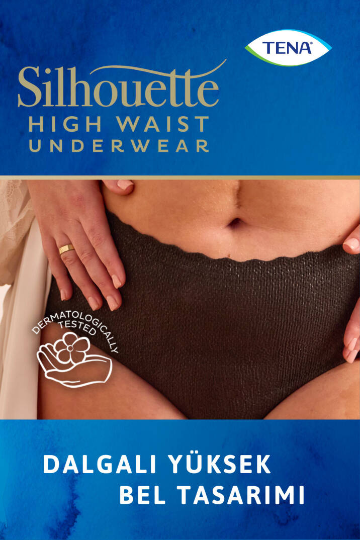 Silhouette Plus Kadınlara Özel Yüksek Bel Emici Külot Siyah M 9'lu 2 Paket (18 Adet) - 4