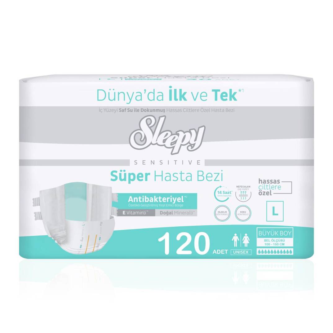 Sleepy Belbantlı Hasta Bezi L-Large Beden 120 Adet - 1