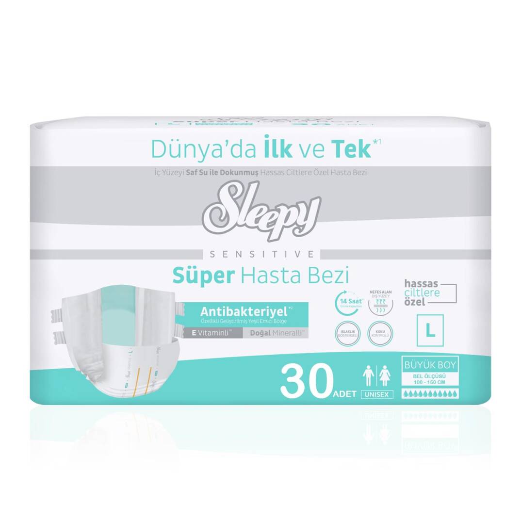Sleepy Belbantlı Hasta Bezi L-Large Beden 30 Adet - 1