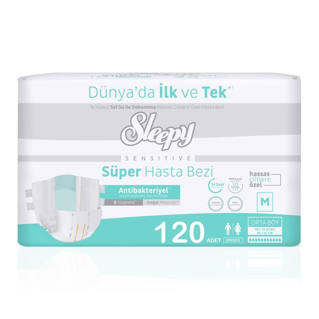 Sleepy Belbantlı Hasta Bezi M-Medium Beden 120 Adet - 1