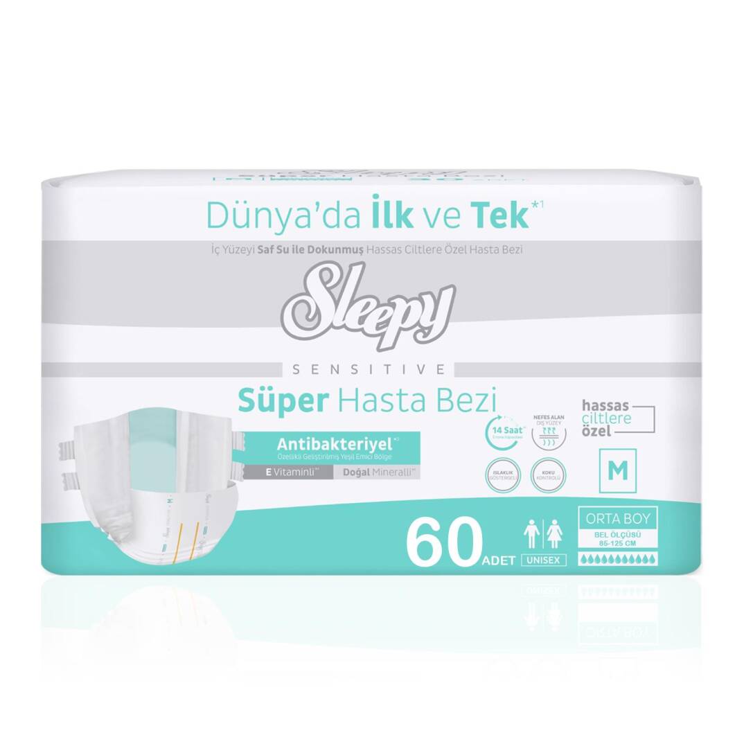 Sleepy Belbantlı Hasta Bezi M-Medium Beden 60 Adet - 1