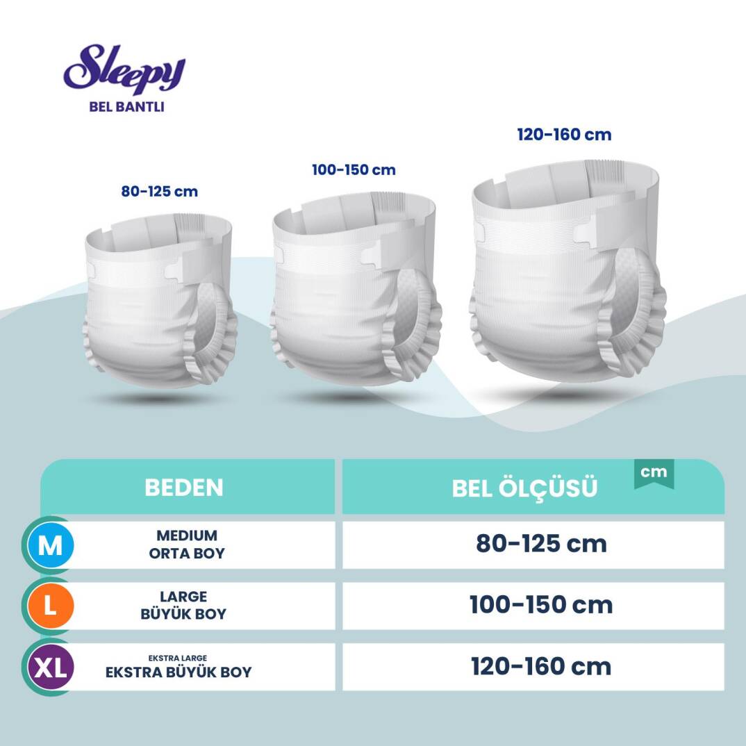 Sleepy Belbantlı Hasta Bezi XL-Extra Large Beden 60 Adet - 5