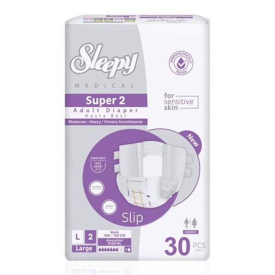Sleepy Medical Super 2 Belbantlı Hasta Bezi Large 30 Adet