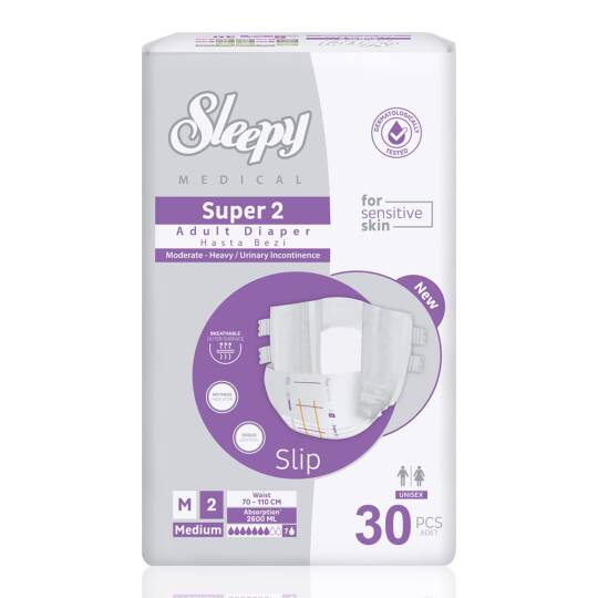 Sleepy Medical Super 2 Belbantlı Hasta Bezi Medium 30 Adet