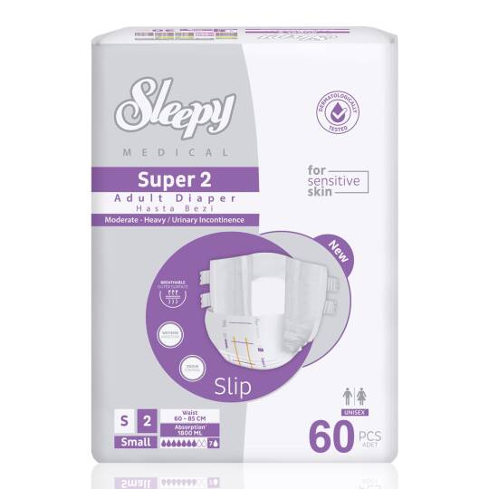 Sleepy Medical Super 2 Belbantlı Hasta Bezi Small 60 Adet