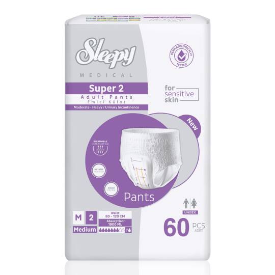 Sleepy Medical Super 2 Emici Külot M-Medium Beden 60 Adet