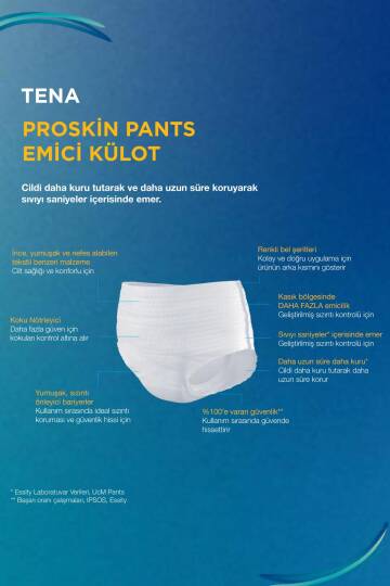 Tena Proskin Pants Maxi 8 Damla Orta Boy (M) Emici Külot 10'lu - 2