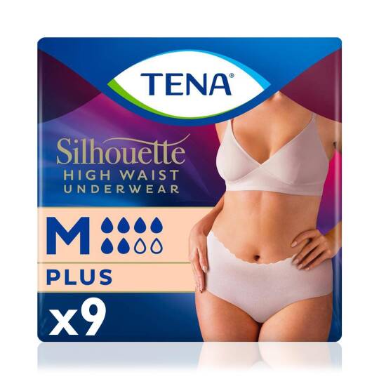Tena Silhouette Plus Kadınlara Özel Yüksek Bel Emici Külot Krem Medium 9 Adet