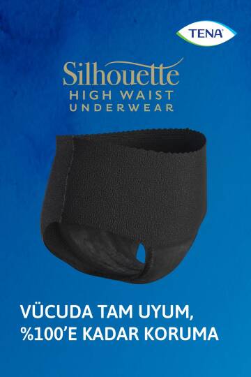 Tena Silhouette Plus Kadınlara Özel Yüksek Bel Emici Külot Siyah Large 8 Adet - 2