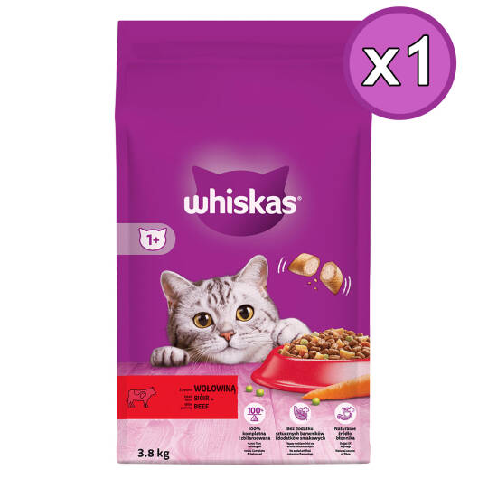 Whiskas Sığır Etli Biftekli Yetişkin Kedi Maması 3.8 Kg 1 Adet