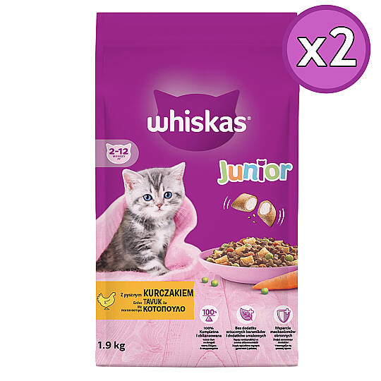 Whiskas Tavuklu Yavru Kedi Maması 1.9 Kg 2 Adet