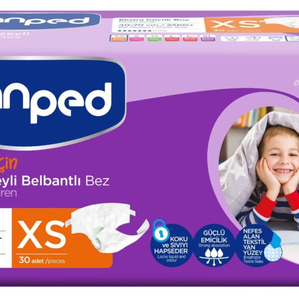Canped Belbantlı Ekstra Küçük (XS) 30'lu Çocuk Hasta Bezi