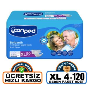 Canped Belbantlı Tekstil Yüzey Hasta Bezi XL- Extra Large Beden 120 Adet