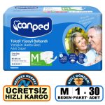 Canped Belbantlı Tekstil Yüzey Hasta Bezi M-Medium Beden 30 Adet