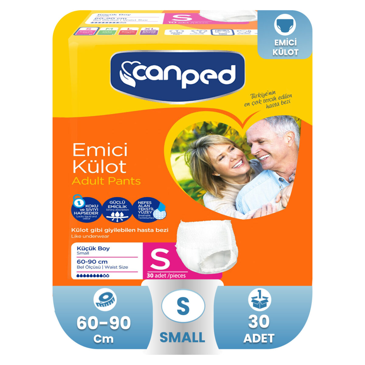 canped-emici-külot-bez-small-30-adet Canped Emici Külot S-Small Beden 30 Adet - Görsel 1