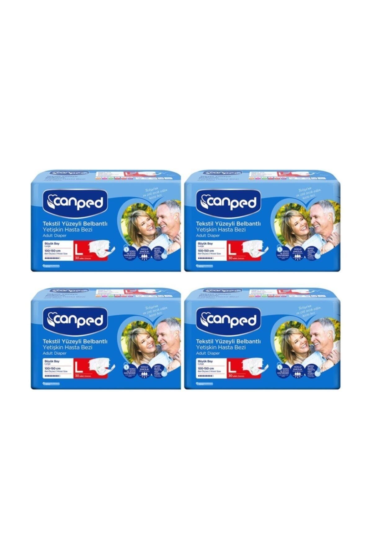 Canped Belbantlı Tekstil Yüzey Hasta Bezi L-Large Beden 120 Adet