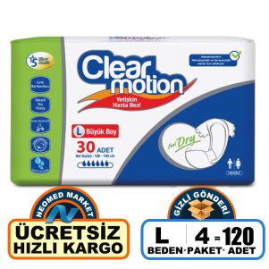 Clear Motion Belbantlı Hasta Bezi L-Large Beden 120 Adet
